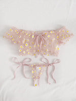 Porn Women Sexy Lingerie Off Shoulder Bralette Strapless Ruffles Bra and Panty Sets Female Transparent Underwear