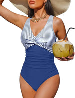 S - XXL Twist Front V Neck Female Swimwear One Piece Swimsuit Women Slim Monokini Backless Bathing Suit Swim Beachwear Bodysuit