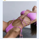DEKA Brazilian Mini Micro Bikini Set Mujer Women Bandage Swimsuit Cross String Thong Swimwear Summer Beachwear Swim Suit
