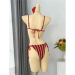 4PCS Striped With Long Sleeve Pants Bikini Female Swimsuit Women Swimwear Bather Bathing Suit Swim Four-pieces Bikini set K8072