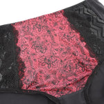 Beauwear Red Black Floral Print Lace Underpants for Women Plus Size Xl Xxl Xxxl Xxxxl Xxxxxl Xxxxxxl Ultra-Thin Female Panties