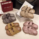 Women Leisure Slippers Retro Trend With Buckles Female Summer Casual Shoes Comfortable Beach Slides Girls Platform Sandals