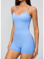 New Cross Back Yoga Jumpsuit Women Tight Sleeveless Hollow Out Sports One Piece Suit Butt-Lifting Shorts Fitness Bodysuits