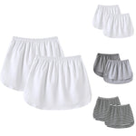 2pc Womens Elastic Waist Layering Underskirt Curved Hem Mini Skirt With Extended Back Casual Versatile Base Layer Top For Shirt