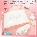 2 Pcs Personalized Initial Bride Slippers and Bride Robe Mrs Slippers Bridal Robe Bridal Shower Gifts for Wedding Day