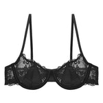 French Sexy Lingerie Ultra-thin Satin Lace Lingerie Set Anti Sagging Bra Half Cup Ultra-thin Lace Gather Anti-sagging Bra Set