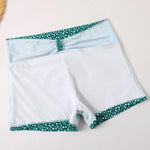High Waist Bikini Swimsuit Women 2024 Floral Print Swim Suits Drawstring Front Shorts Boxers Swimwear Trunks Pool Bathing Suit