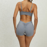 Yoga Jumpsuit Seamless Sports Jumpsuit Set Woman Gym Short Sets Backless Fitness Suit Elastic Workout Clothes for Women Bodysuit