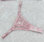 sexy lingerie embroidered see-through mesh bra with underwire four-piece set