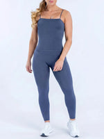 NCLAGEN Yoga Sets Women 2 Piece Gym Clothes Defy Longline Strappy Top And Defy Leggings Fitness Suit Pilates Workout Sportswear