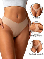 American Women's High Waist Seamless Bra and Panties Set Underwear Breathable Comfort Briefs S-2XL Thong Soft Underwear