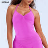 HISTELLO Longline Strappy Top Sports Yoga Clothes Women Fitness Tank Top Gym Beautiful Open Back Vest Running Workout Halter