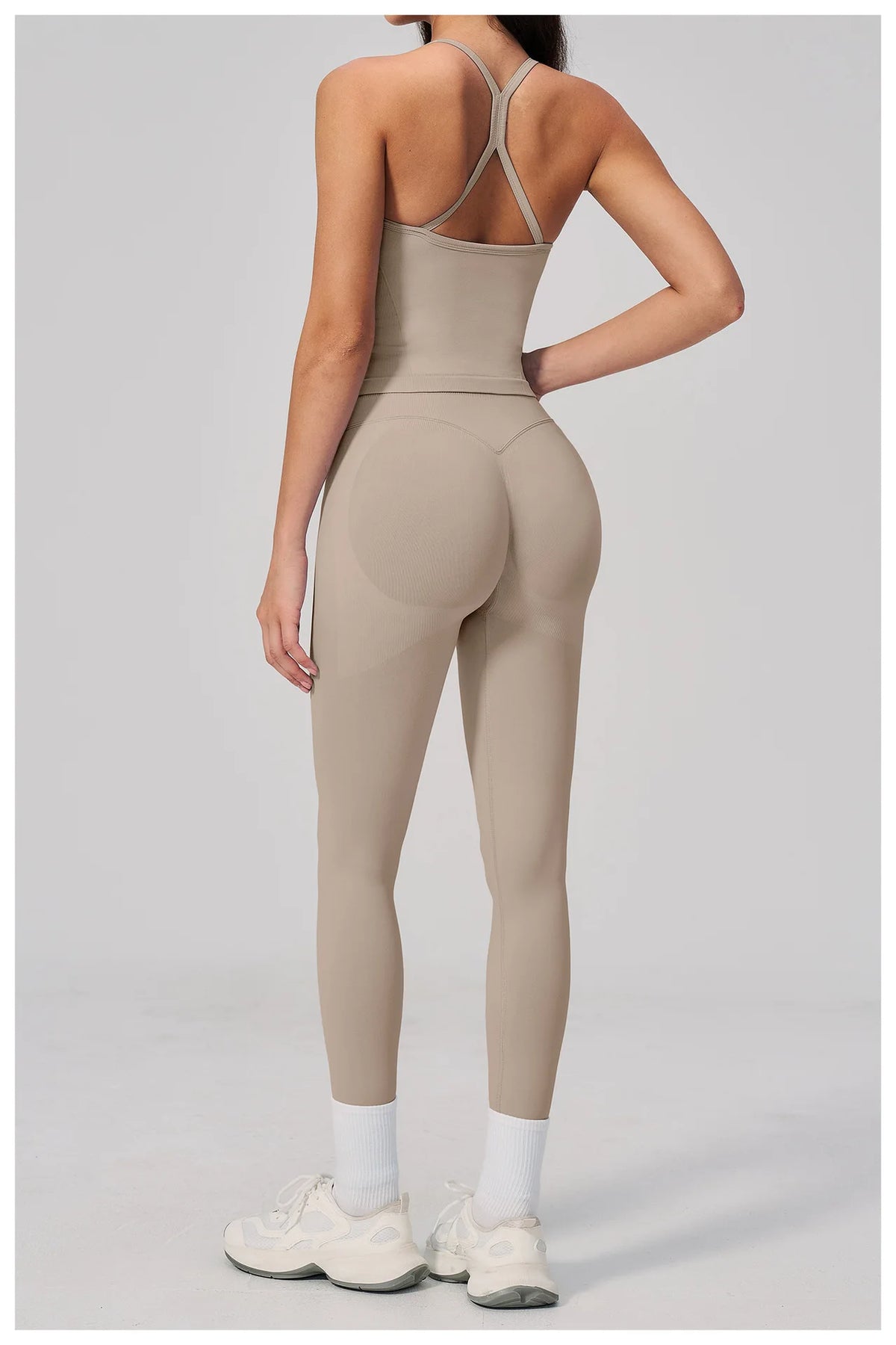 Summer Seamless Yoga Sets Women Outdoor Slimming Sports Tank Top High Waist Hip Lifting Leggings Gym Fitness Suits Tracksuit