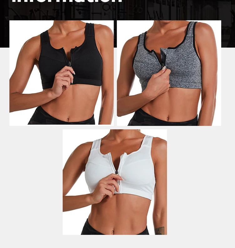 CZGUKES-2XL Popular Sports Top Yoga Bra Women's Shockproof Sports Shirt Sports Bra Front Zipper Women's Push Up Bra Sportswear