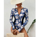 2026 Surfing Sport Swimsuit Long Sleeves Women One Piece SwimsuitSwimwear Solid Monokini Bathing Suit Tropical Bodysuit Female