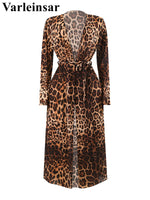 S - XXL With Cover Up Long Sleeve Leopard Printed Women Swimwear One Piece Swimsuit Female Padded Bather Bathing Suit Swim V7353
