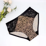 Beauwear Middle Waist Leopard Women Clothing Short Panties Sexy Lace Briefs Plus Size Female Underwear Sexy Lingeires for Ladies