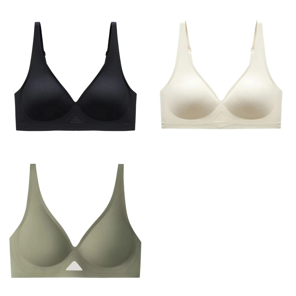 3pcs/Lot Seamless Bras for Women Push Up Brasiere Deep V Bralette Comfort Nonwire Underwear Female Invisible Bra Sexy Lingerie