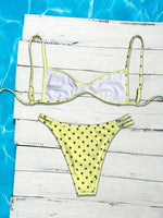 New Flowers Printed High Leg Cut Bikini Female Swimsuit Women Swimwear Two-Pieces Bikini Set Bather Bathing Suit Swim