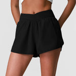 Summer Breathable Yoga Shorts V High Waist Pocket Loose Sports Pants Quick Drying Hip Lifting Running Training Fitness Shorts