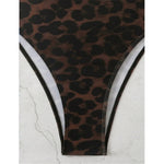 S - XL New Leopard Printed Bandeau Women Swimwear One Piece Swimsuit Female High Leg Cut Monokini Bather Bathing Suit Swim V8051