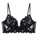 Minimizer Bras for Women Full Coverage Unlined Lace Sexy Plus Size Underwire Bra Large Breasts Embroidered Mesh Sheer Lingerie