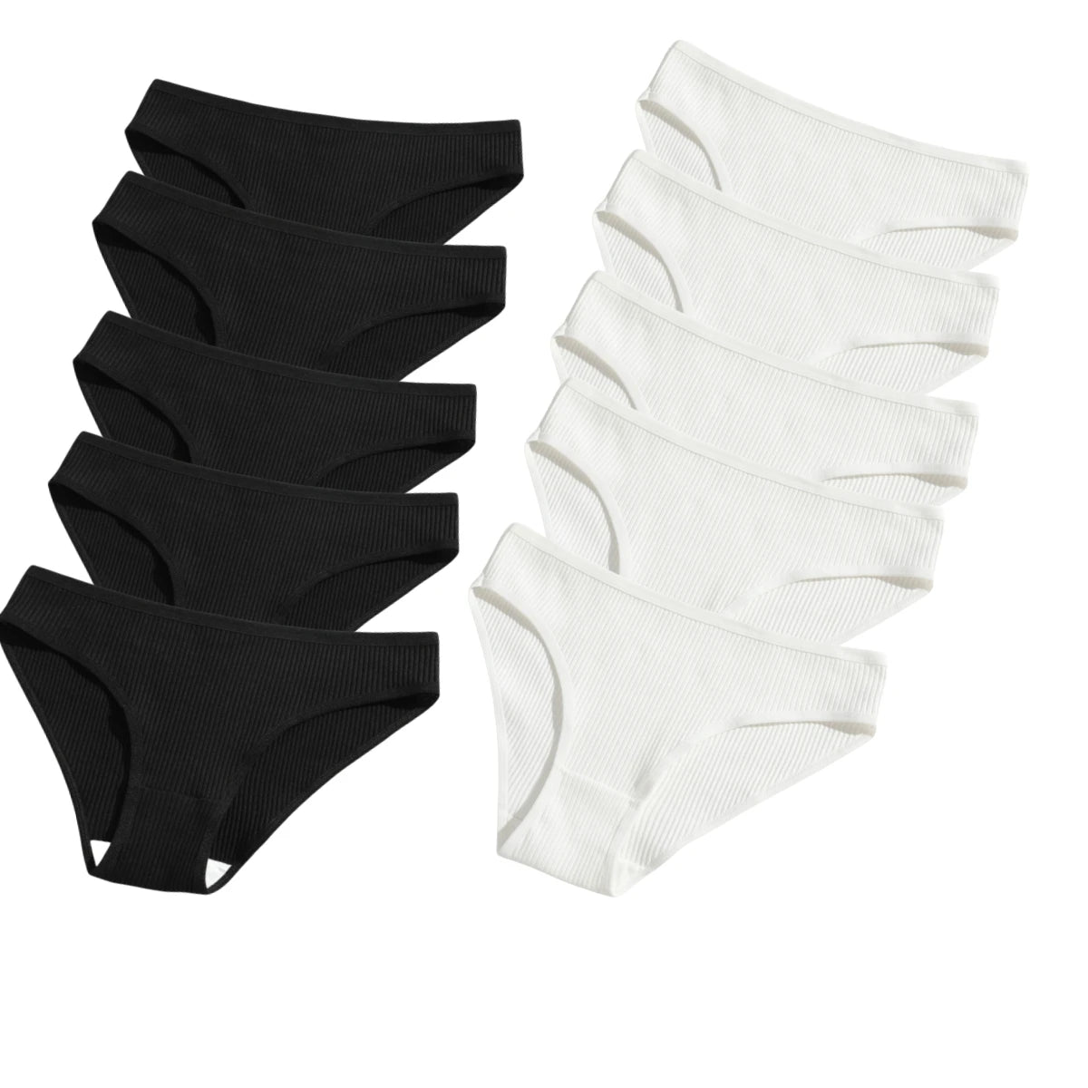 10Pcs/Set Women Cotton Briefs Breathable Panties Low Waist Briefs Sports Solid Soft Skin-Friendly Underwear Daily Wear S-XXL