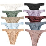 10Pcs/Set Women Seamless Panties Ribbed Underwear Sexy Lingerie High Leg Cut Female Sports Underpants Femme Thongs