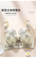 Women's Push up Bras Adjustable New Wireless Bras Women Flower embroidery Bra Underwear Large Size 36-52 CDE Cup Underwear Women