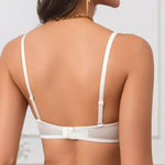 Sexy U-shaped backless lingerie with a beautiful back, women's soft steel coil gathering top support bra, large-sized bra