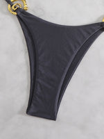 Sexy Thong Bikinis Sets Two Pieces Swimsuit Metal Hoops Link Swimwear Female Brazilian Biquini Triangle Beach Wear Bathing Suit
