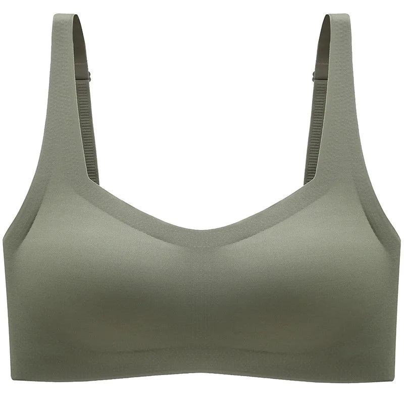 Women Seamless Padded Bra Square Neck Wireless Bralette Invisible Underwear Wide Straps Sexy Lingerie Comfort Intimates S-XL