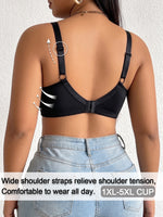 Full Cup Plus Size Women Bra Wireless Thin Side Support Gathering Brassiere Comfort Breathable Mesh Minimizer Bra