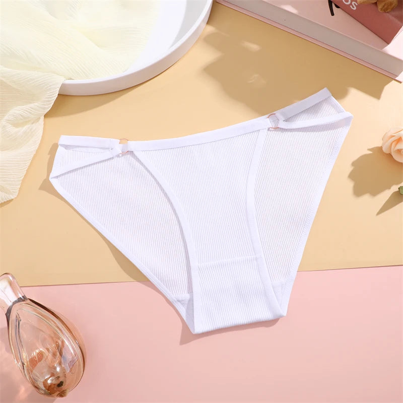 Women Cotton Lingerie Sexy Soft Fashion Panties Femme Buckle Design Underwear Sexy Pantys Underpant Lingerie Lace Intimates S-XL