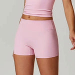 Women's High-Waist Quick-Drying Yoga Sports Shorts Nude Summer Fitness Running Training Three Quarter Length