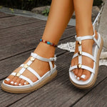 Women Summer Sandals CasualStraps Sole Lightweight Elastic Back Strap Girls Sandals