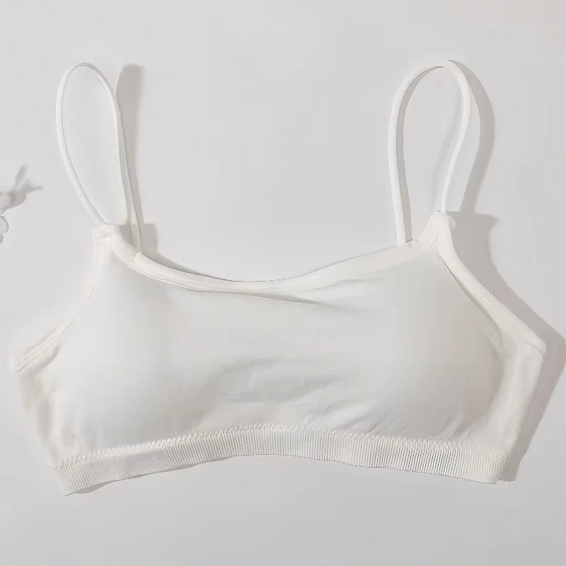 Women Low Back Crop Top Push Up Bras Seamless Underwear Thin Strap Camisole Sexy Lingerie Female Backless Bralette Tanks Top