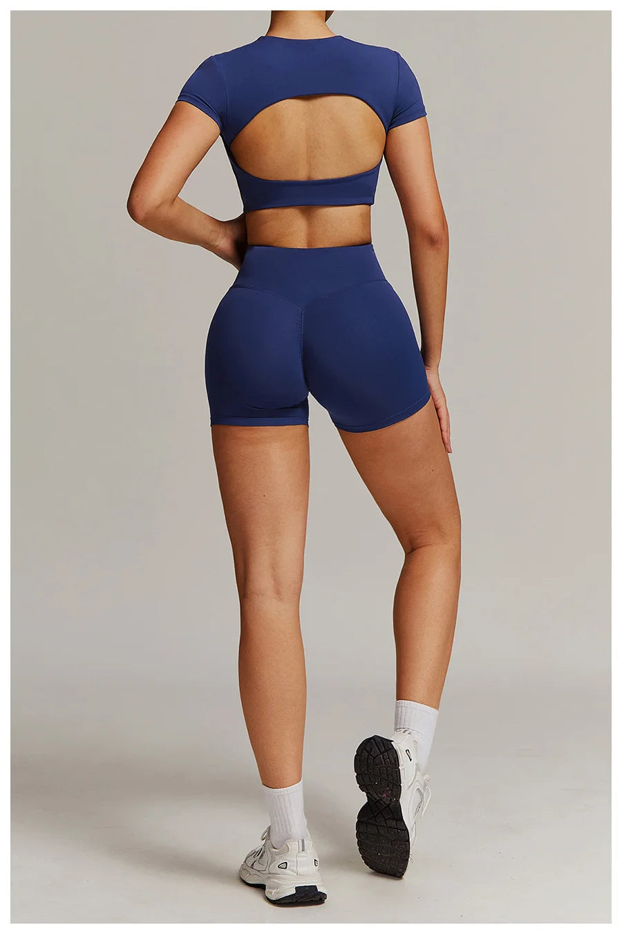 Women 2PCS Yoga Suit Sports Gym Set Tracksuit Workout Long Sleeve Shirt Fitness Flared leggings Short sleeve shorts running suit