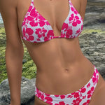 2025 New Women's Black Ground White Dot Printed Swimsuit Halter Neck Low Waist Bikini Set For Summer Female Swimwear Brazilian