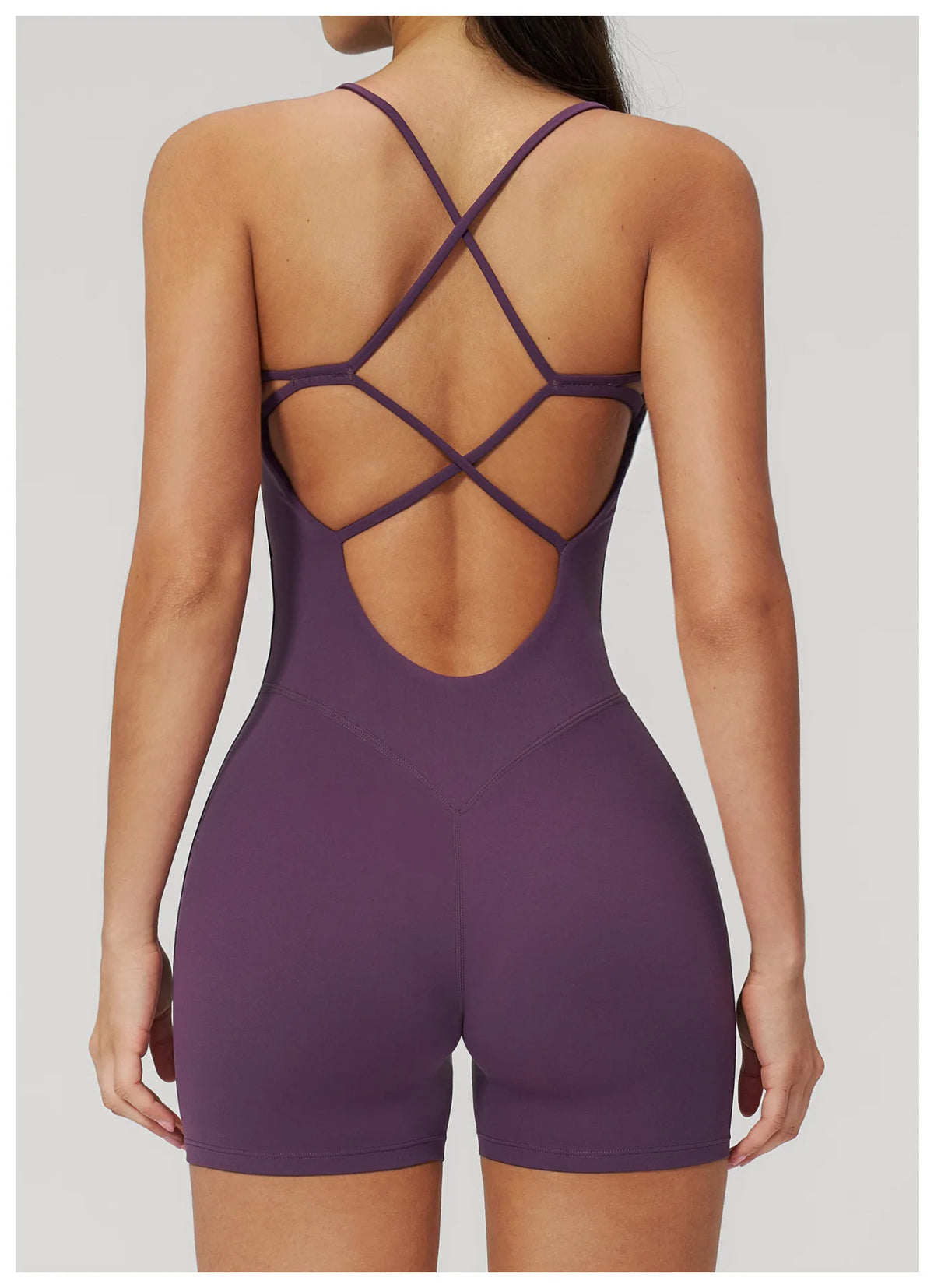 Summer New Hollow Open Back Criss Cross Yoga Jumpsuit Women Outdoor Solid Sleeveless Hip Lifting Pleate Sports Fitness Suits