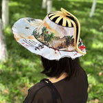 Multi-functional Travel Wide Brim Fan Sun Hats Foldable Bamboo Fan Hat Summer Sunshade Anti-squat Caps Fashion
