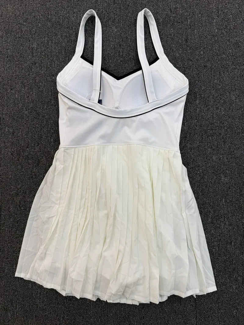 Women's Seamless Yoga Jumpsuit Sports Fitness Sleeveless Beautiful Back One-Piece Dress Workout Tennis Anti-exposure Jumpsuit