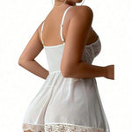 Sexy Garter Belt Mesh Lace Lingerie Dress Set With Thong