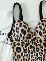 Leopard Underwired Bra Cup Women Swimwear One Piece Swimsuit Female High Cut Monokini Bather Push Up Bathing Suit Swim Bodysuit