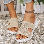 Women Sandals Elastic Force Summer Shoes with Low Heels Sandals Summer Women Slippers Lightweight Slip on Heeled Sandals Female