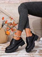 Women Spring New Black Platform Flats Shoes Women Loafers Slip on Boat Shoes Designer Casual Leather Oxfords 2026