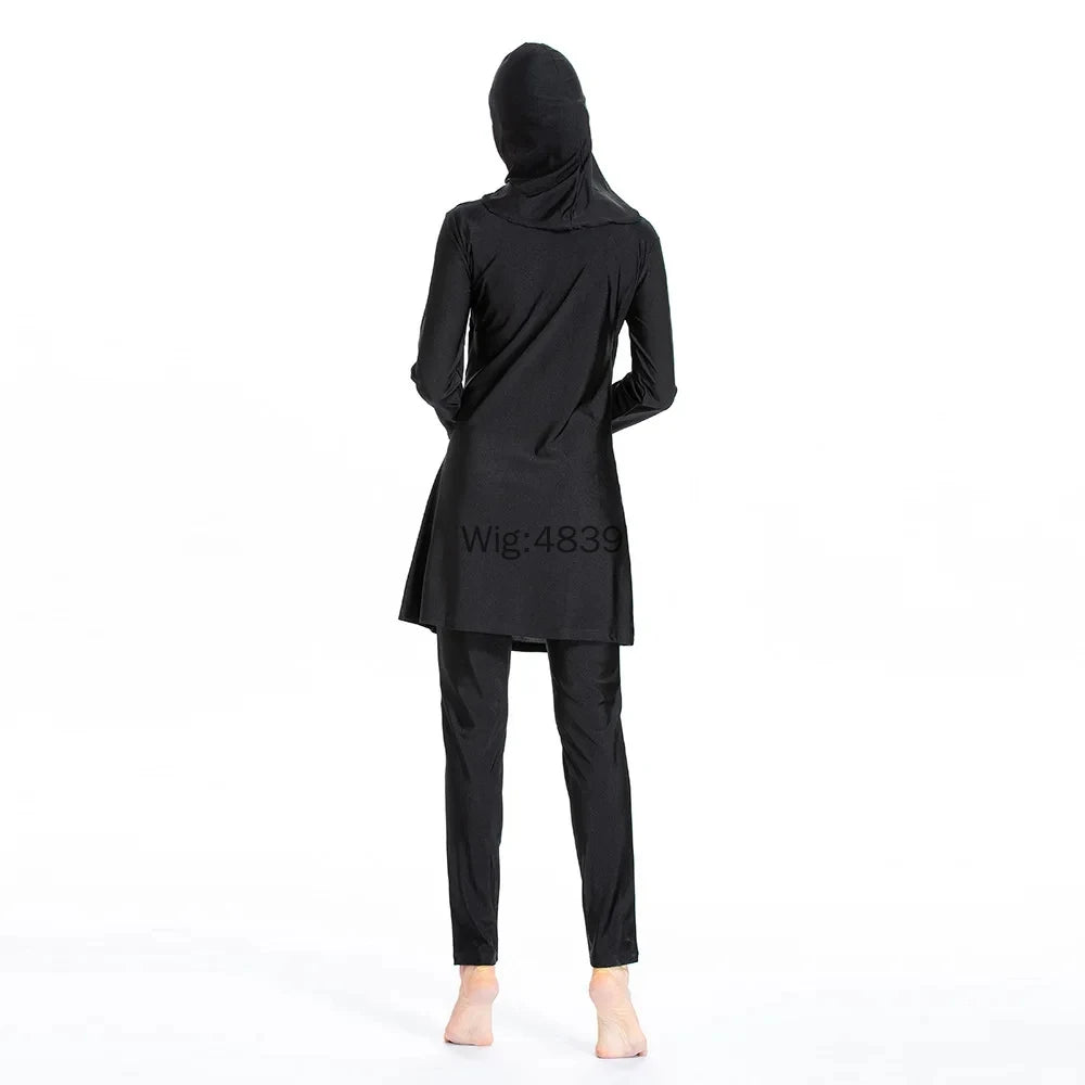Women's Muslim Swimsuit Modest Full Cover Bathing Suit Irregular Patchwork Islamic Arab Middle East Ladies Swimwear 2025 New