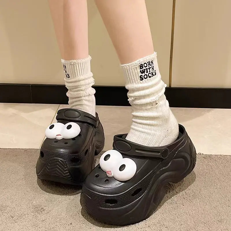 Cute DIY Butterfly Fashion Clogs For Women Summer Platform Shoes Soft EVA 2 Way Wear Sandals For Female Indoor Street Slippers