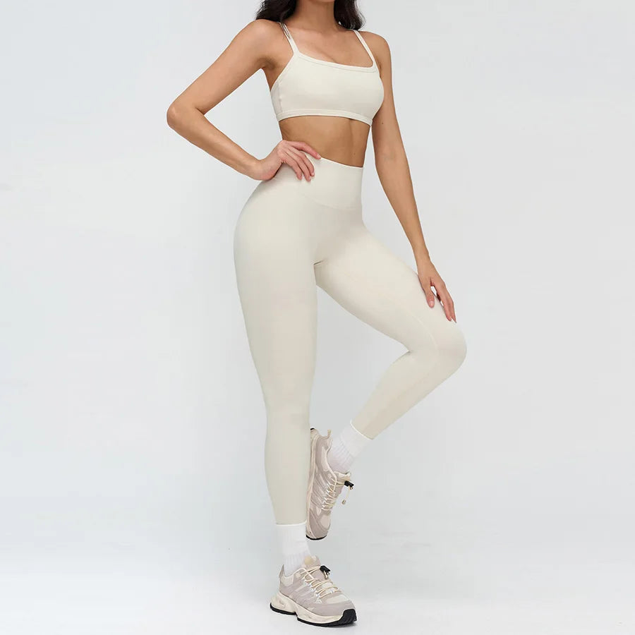 Yoga Clothes Set 2PCS Gym Crop Top Women Outfits Sports Bra High Waist Legging Fitness Suit Running Workout Tracksuit Sportswear