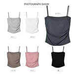 Summer Simple Women's Cotton Sling Camisole Crop Top Sleeveless Shirt Lady Bra Tank Tops Straps Skinny Girls Camisole Base Best